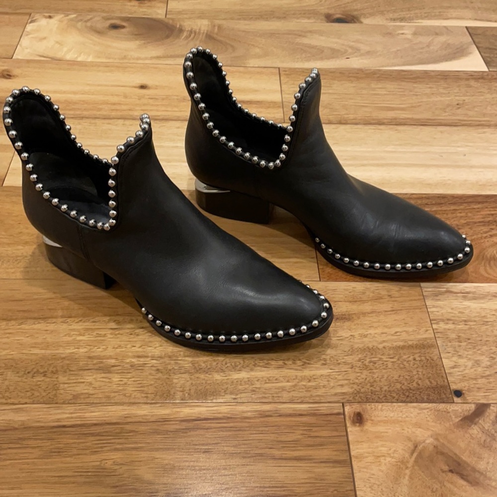 Alexander Wang Leather Studded Accents Riding Boots